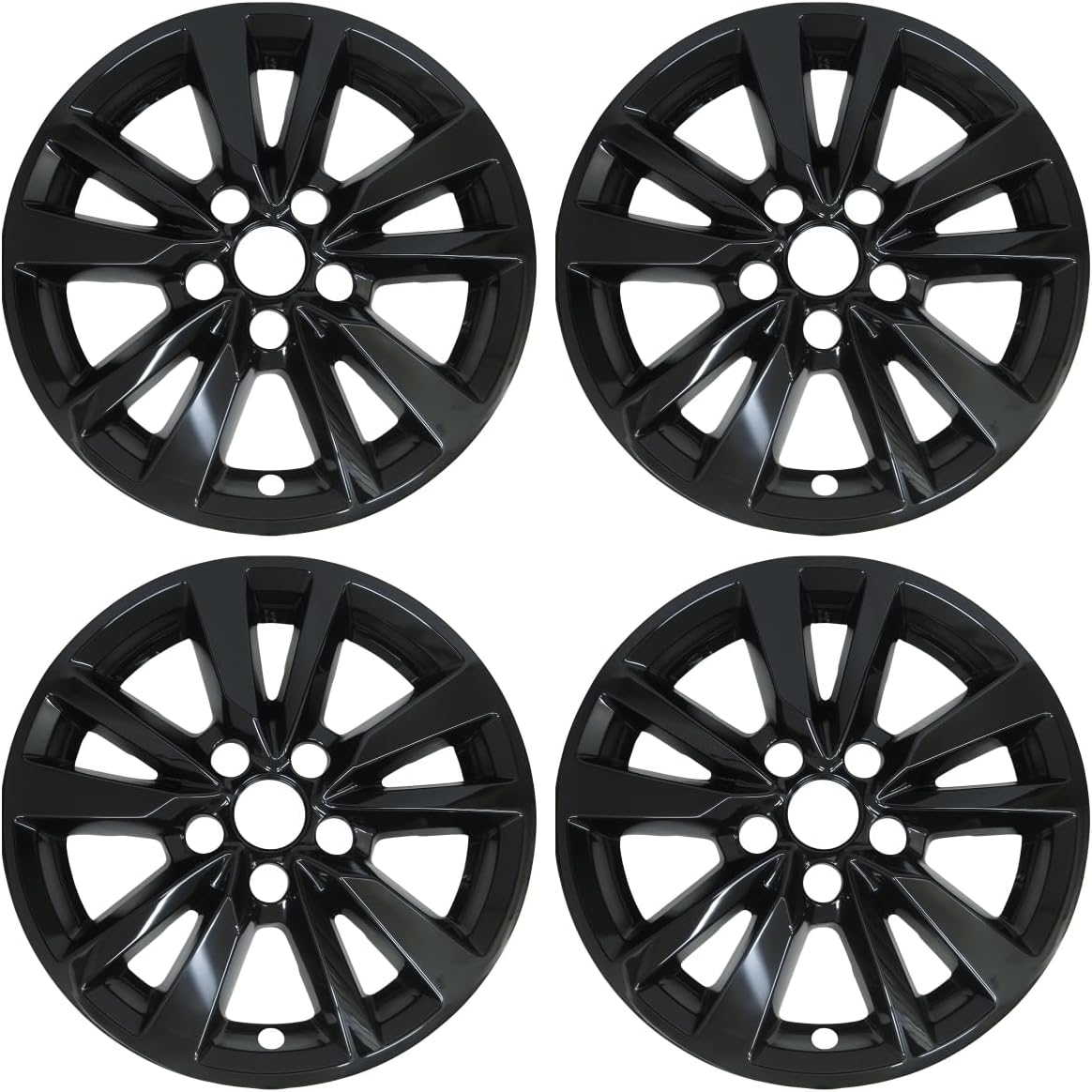16” Gloss Black Wheel Skin Set Compatible with 2025 Toyota Camry Alloy Rim | Snap-On ABS Wheel Cover | Fits Directly Over OEM Wheels | Set of 4