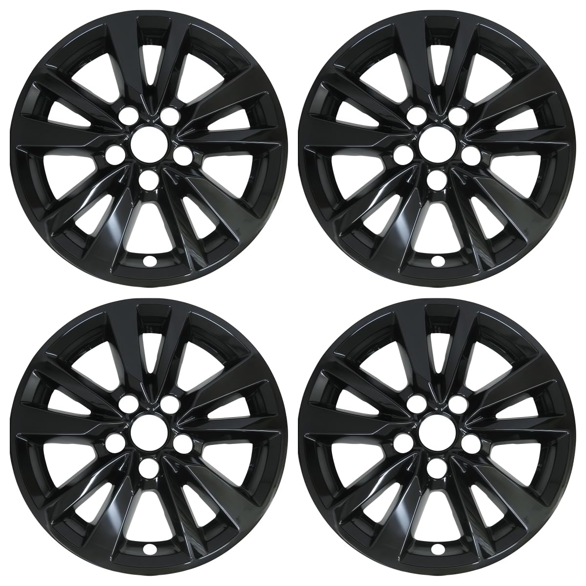 View 1 of 16” Gloss Black Wheel Skin Set Compatible with 2025 Toyota Camry Alloy Rim | Snap-On ABS Wheel Cover | Fits Directly Over OEM Wheels | Set of 4