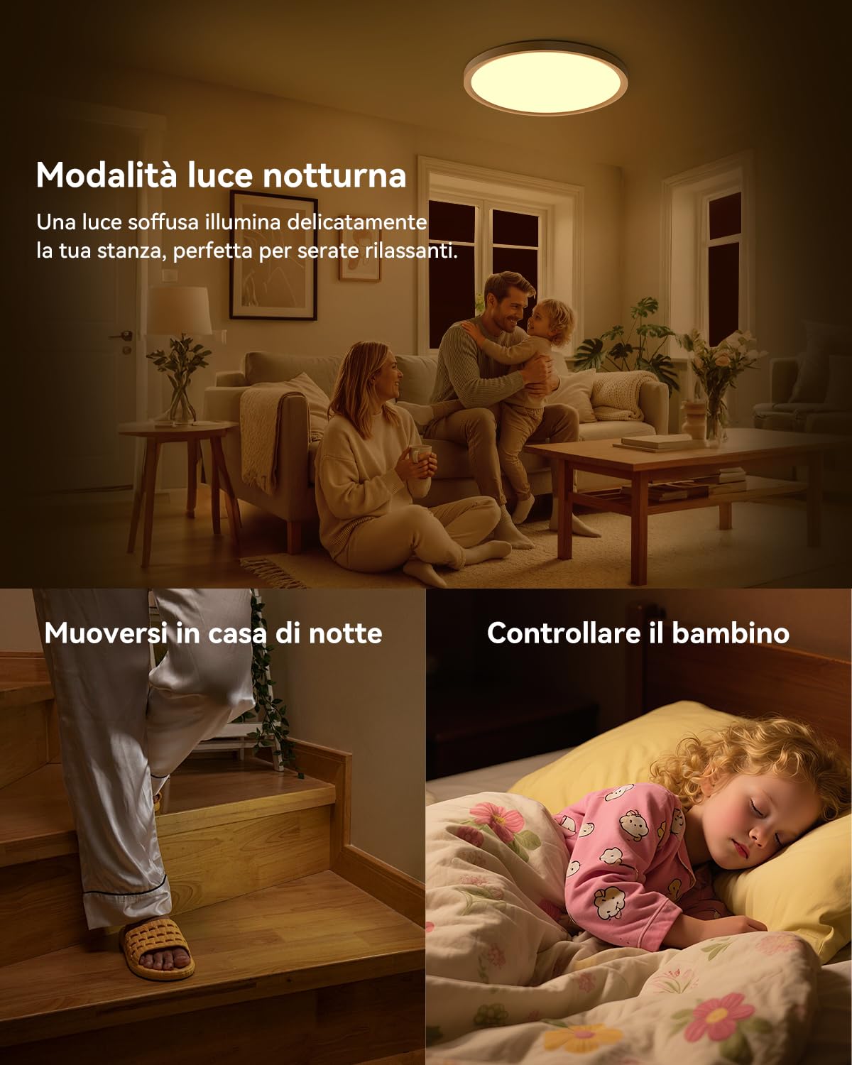 AIKVSXER Plafoniera LED 33W, Piatta e Dimmerabile, Cambio Colore RGB e Luce Notturna Bianco Caldo, Controllo con Telecomando e App, 3000K–6500K Design Sottile, Ideale per Camera Cucina e Soggiorno