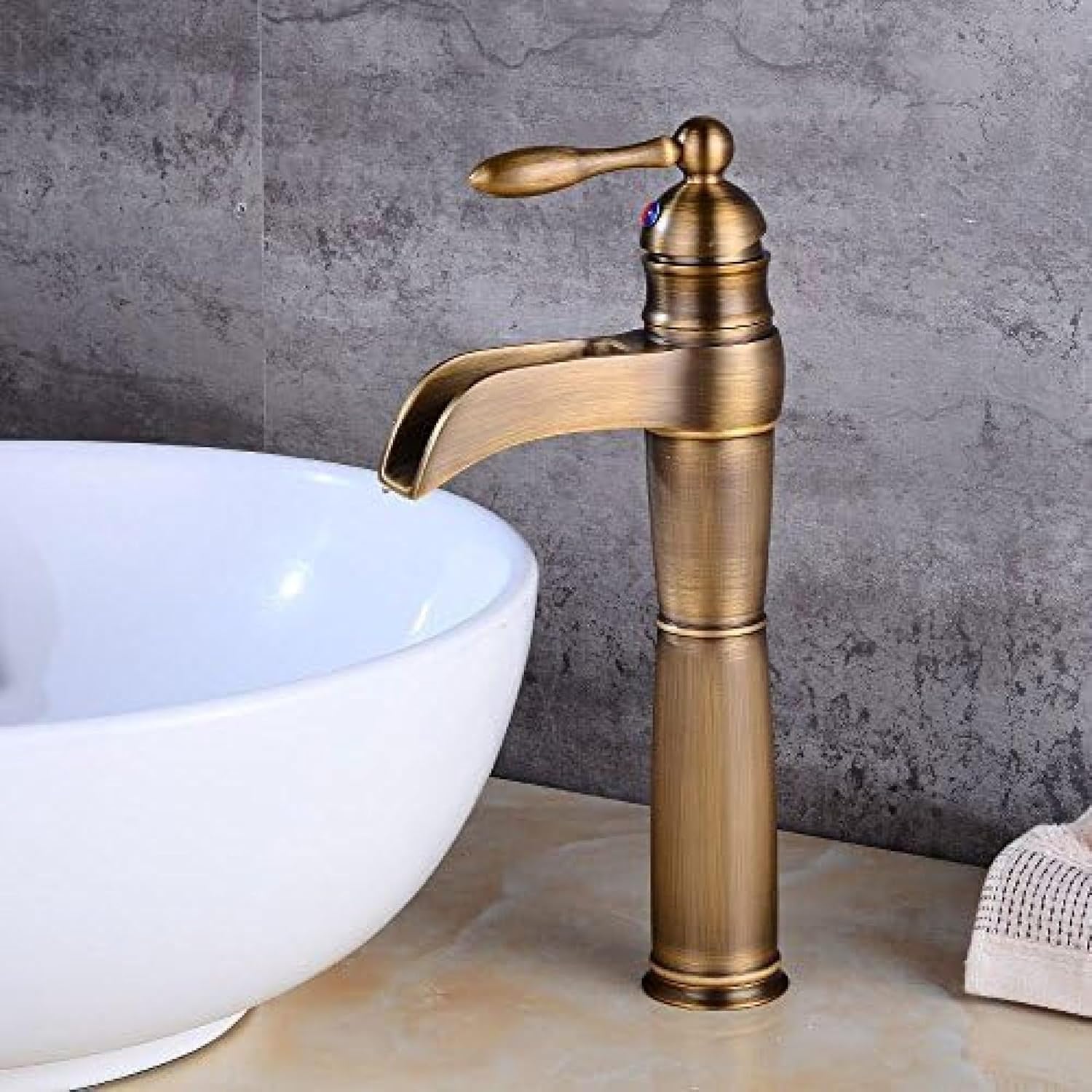 Robinet cascade pour vasque à poser mitigeur eau chaude et froide