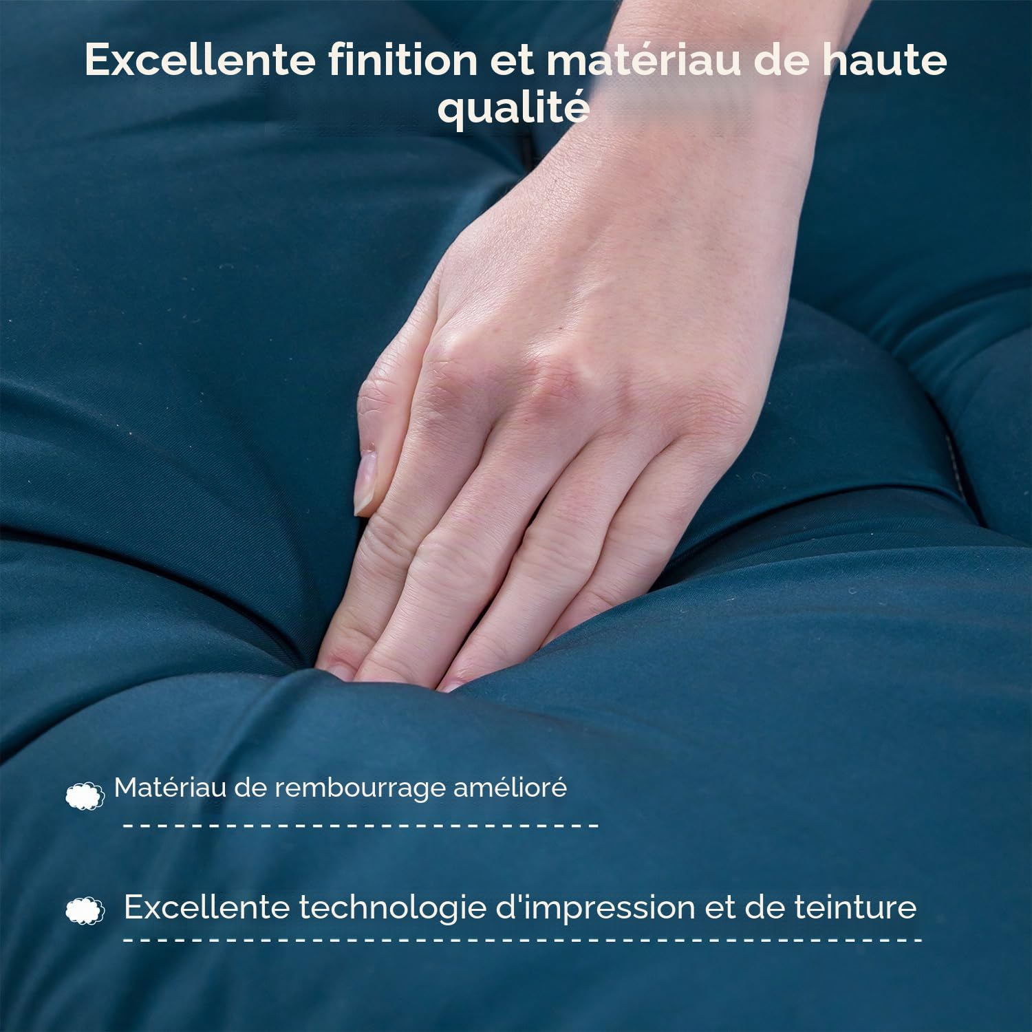 MAXYOYO Matelas Futon de Sol Japonais - Matelas Tatami de Appoint Lit Japonais,Futon Pliable avec Sac de Transport & Housse Matelas pour Les Voyages d'invités et Le Camping (Bleu Royal,90x190cm)