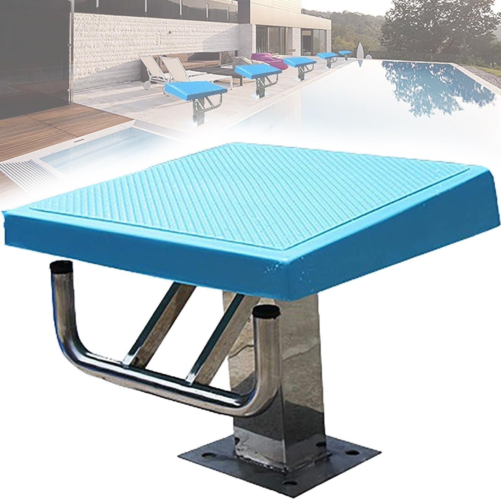 SKIHOT Plataforma De Buceo De Competición Interior Exterior para Piscinas De Competición,Trampolín De Acero Inoxidable 304,para Piscinas/Estadios,50 * 50 * 45cm