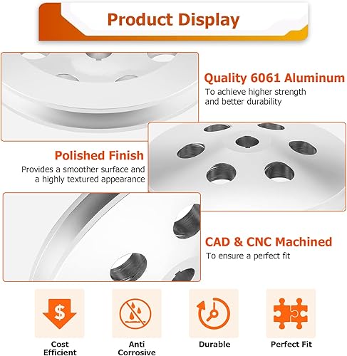 Miniatura 4 de WeiSen Bomba de dirección asistida de 1 surcos con correa en V compatible con polea de dirección asistida de bloque grande y pequeño Chevy 283 302