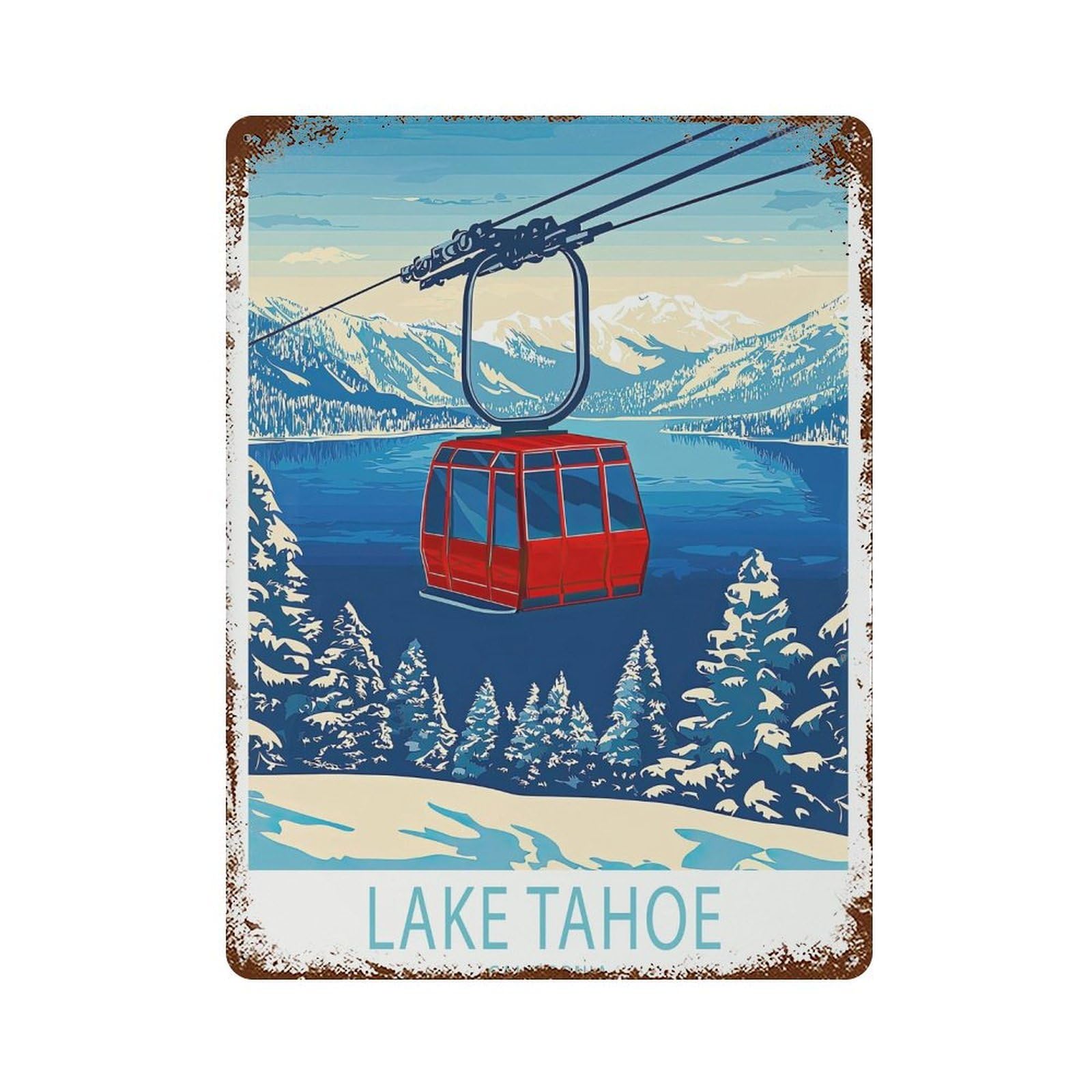 xiaoxiaoshen Lake Tahoe Winter California Travel Wedding Gifts Wall Decor Art Metal Tin Poster Modern Home Decor Art Home Bar Shop Decorations Vintage Sign 40x30cm