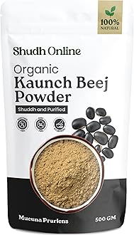 Shudh Online Black Kaunch Beej Powder, Konch Seed, Alkushi (500 Grams), Kala Koch ke Beej, Kauch, Mucuna Pruriens, Velvet Beans, Kapikachhu, Cowitch, Cowhage
