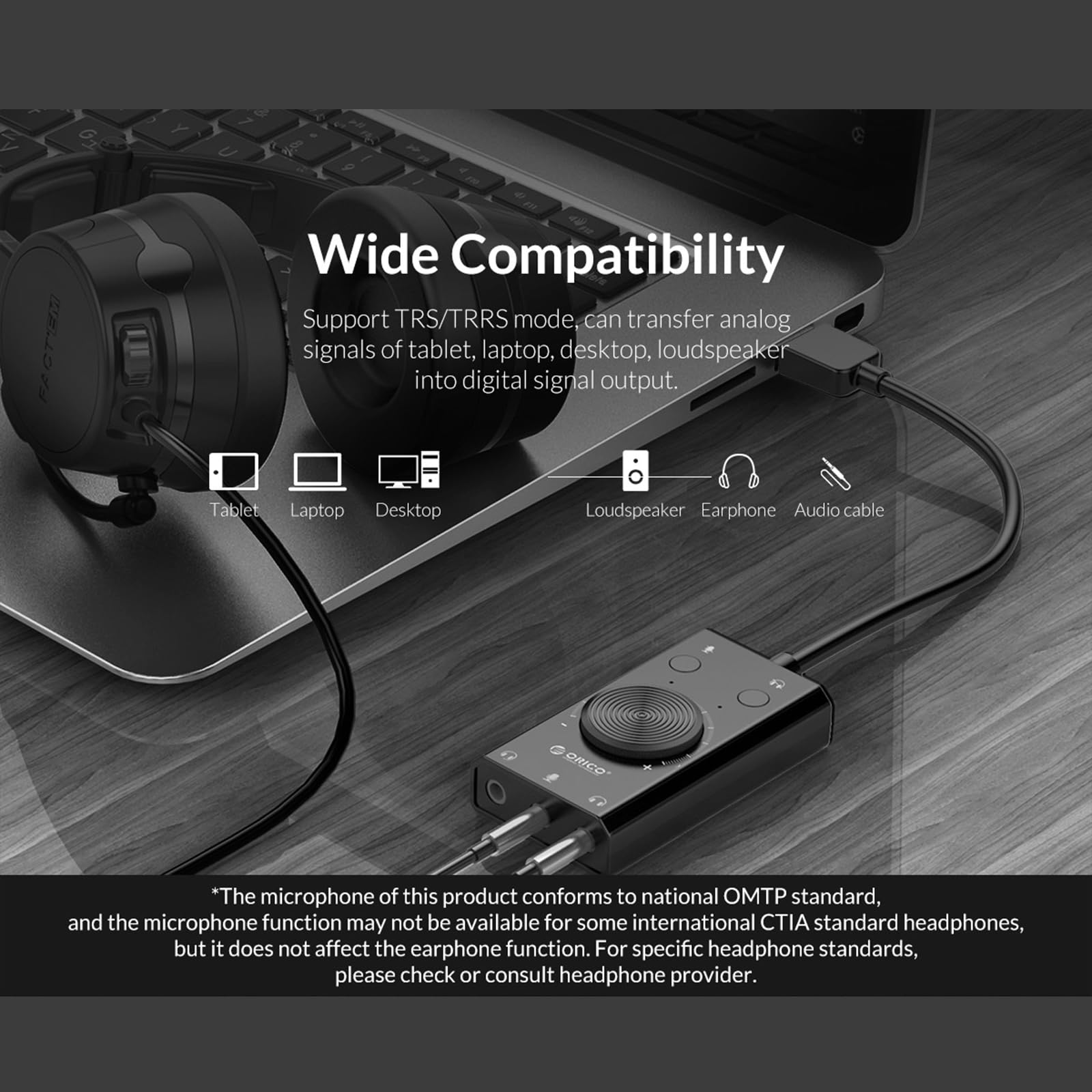 docooler SC2 Scheda audio USB Cuffie esterne PC desktop Notebook Convertitore audio Volume regolabile Plug and Play senza driver