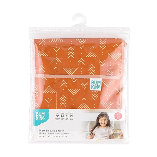 Foto 6 de 6 de Bumkins - Delantal de manga corta reutilizable impermeable para niños de 3 a 7 años, delantal de pintura…
