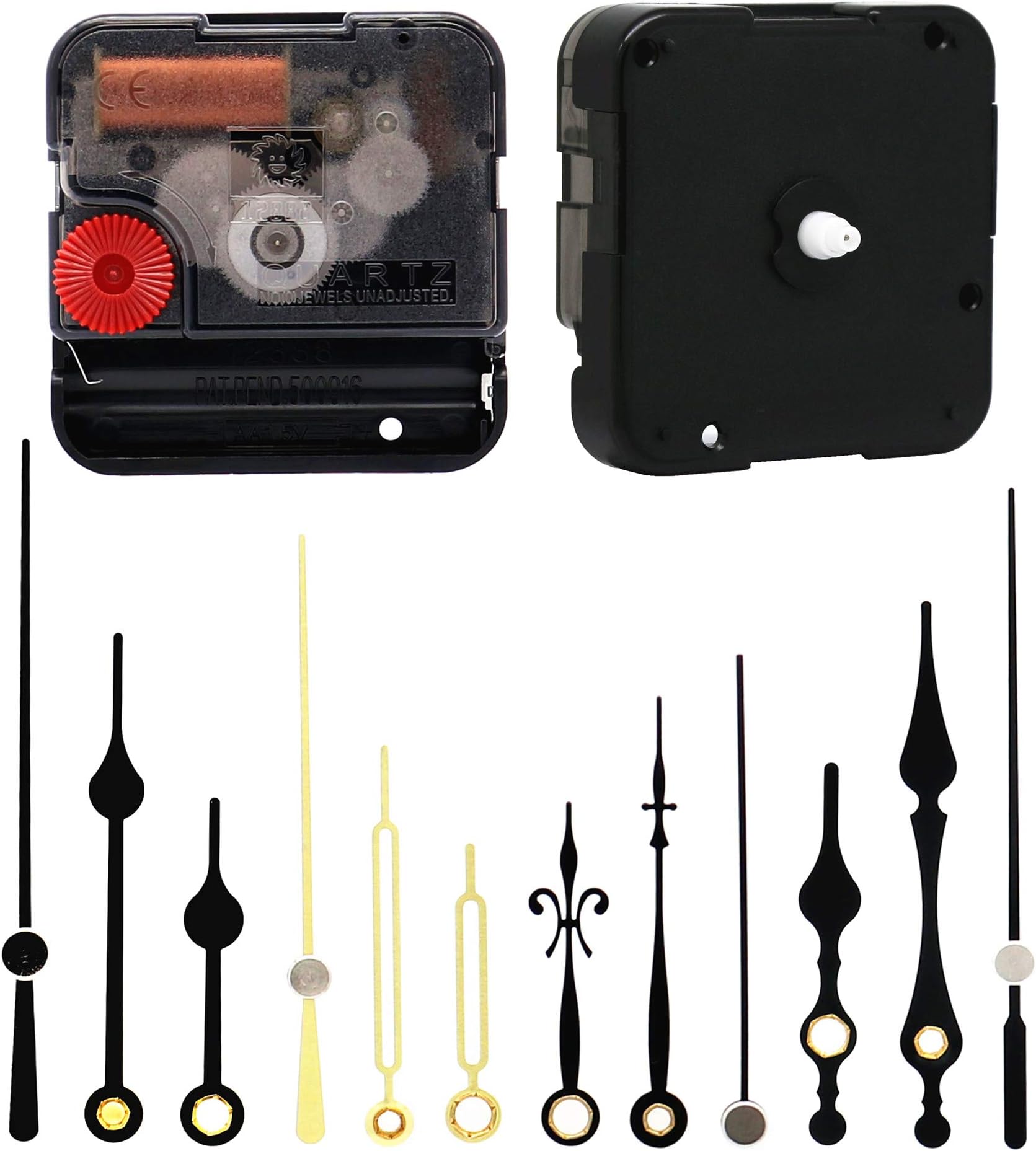 12888 Snap In Type 4.5mm Hour Shaft Length Continuous Sweep Quartz Clock Movement, 8mm Total Shaft Length (C Hands)