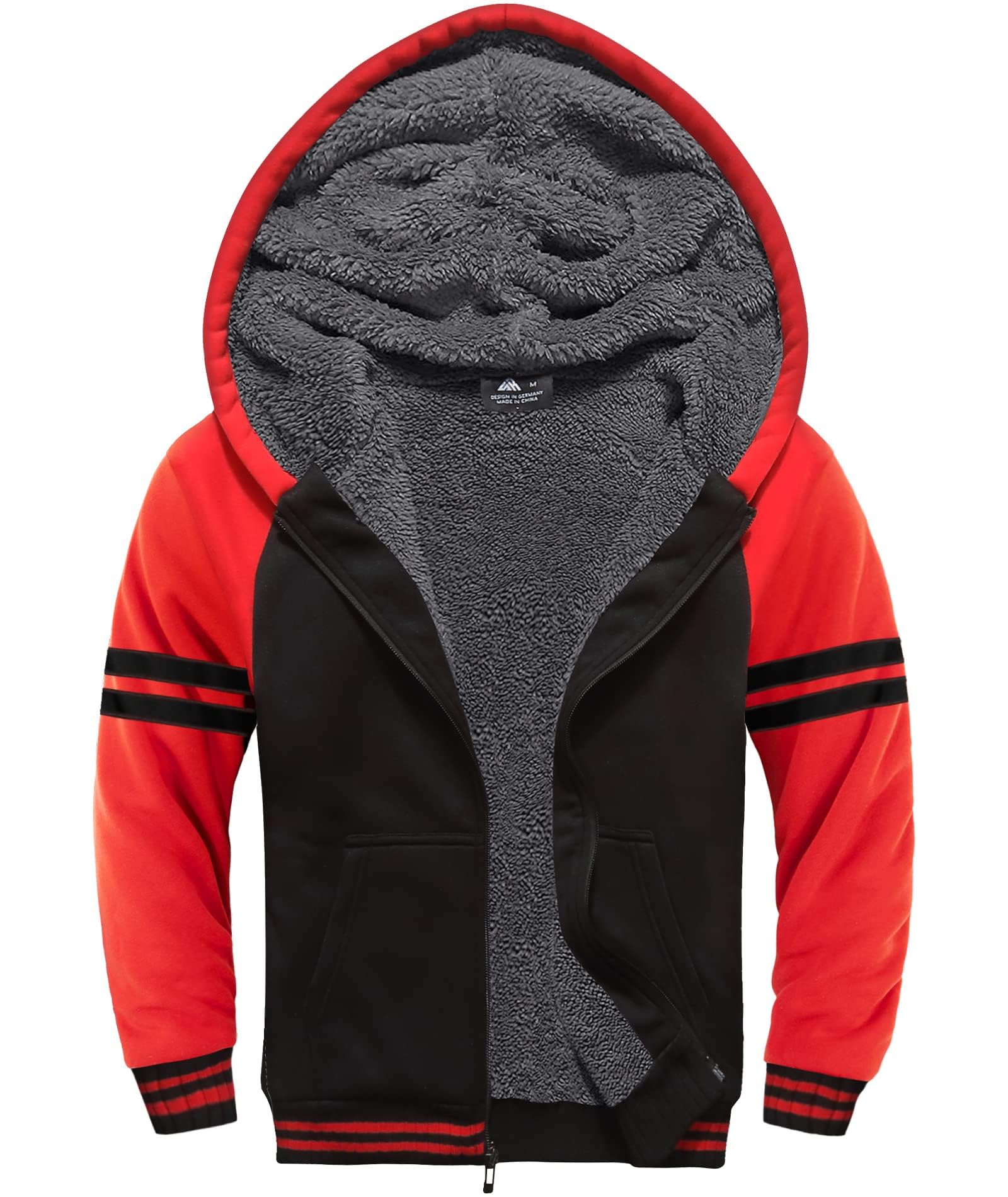 SWISSWELL Boys Fleece Jacket Sherpa Lined Zip Up Hoodie for Kids