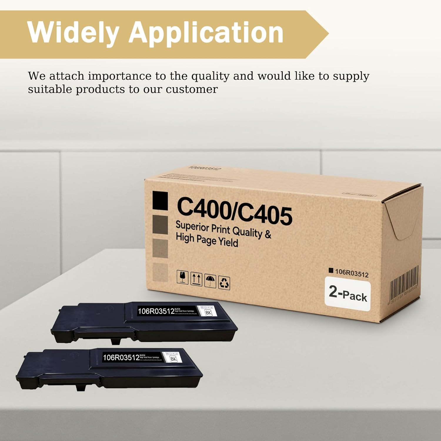 VersaLink C400/C405 Black High Capacity Toner Cartridge 2-Pack, 106R03512 6000 Pages Each Replacement for Xerox VersaLink C400 C405 C400D C400DN C405DN C405N Printer