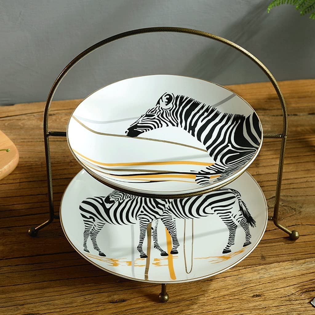 kosz na owoce miska na owoce Creative Double Cake Stand Afternoon Tea Fruit Desery Wyświetlacz na imprezy, urodziny i śluby patera na owoce Dekoracyjne misy
