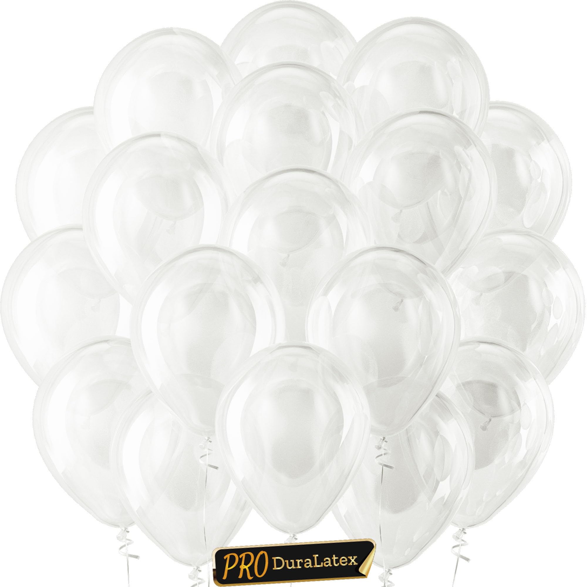 Bezente Pro Duralatex Clear Extra-Thick Balloons 120 Pack 10 inch