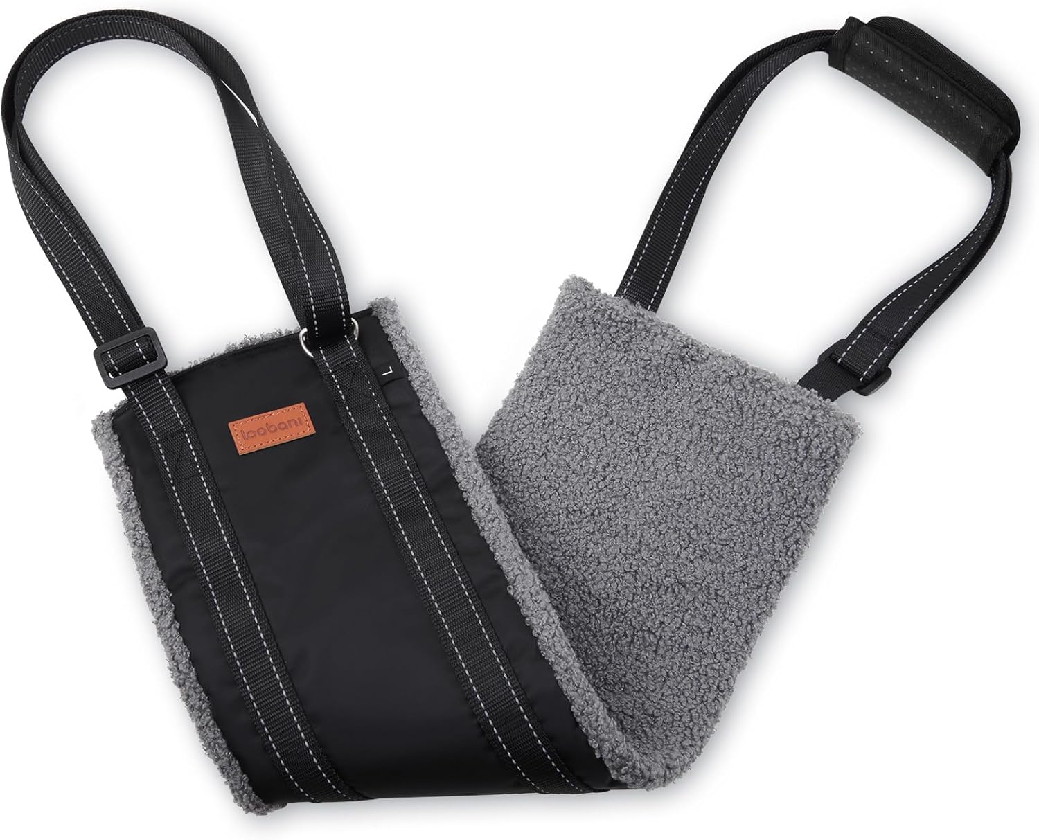 LOOBANI Portable Dog Sling for Back Legs, Hip Support Harness to Help Lift Dogs Rear for Canine Aid and Old K9 Cruciate Ligament Rehabilitation Large-grey