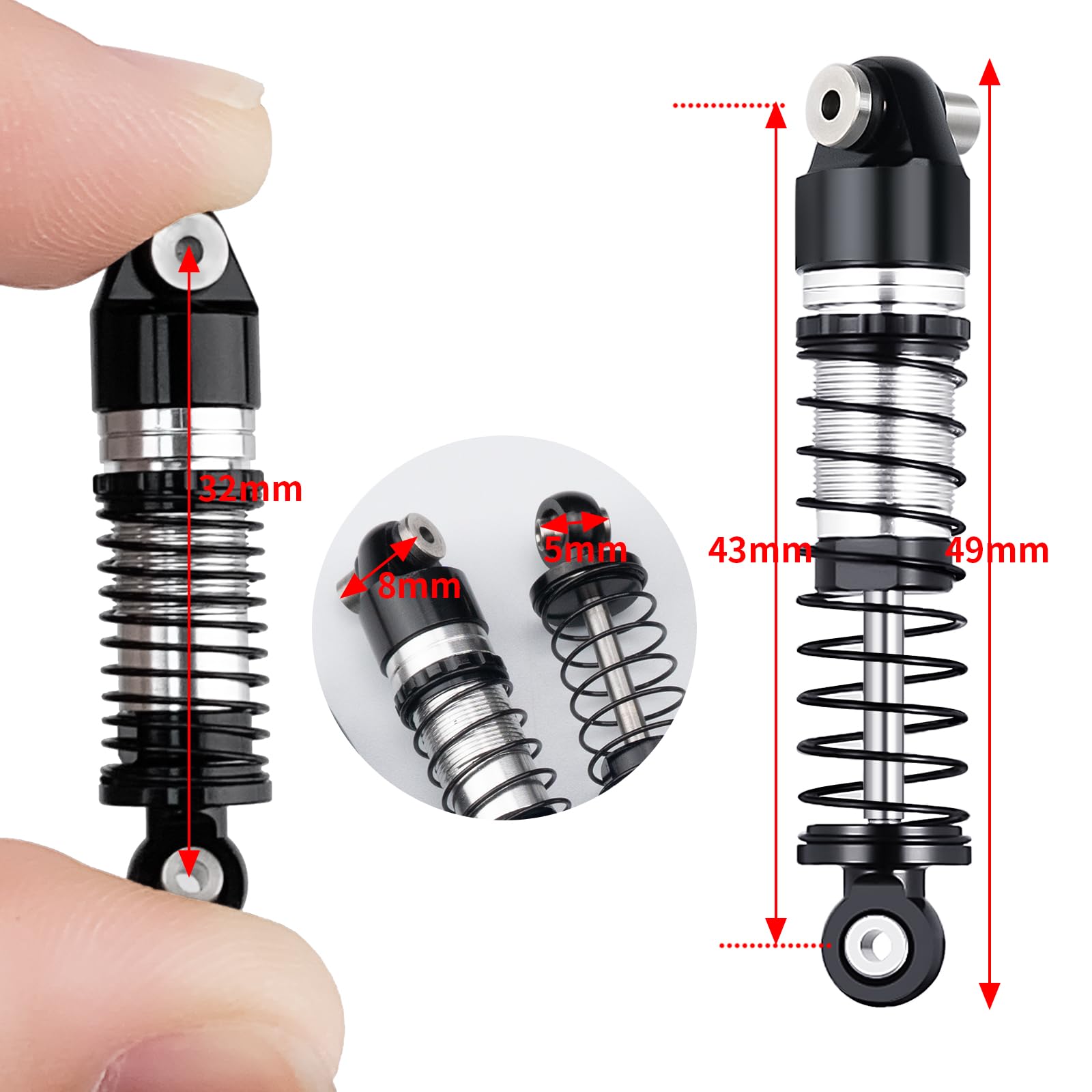 Amazon.com: RCLIONS RC Car Shocks 43mm Oil Shock Absorber for