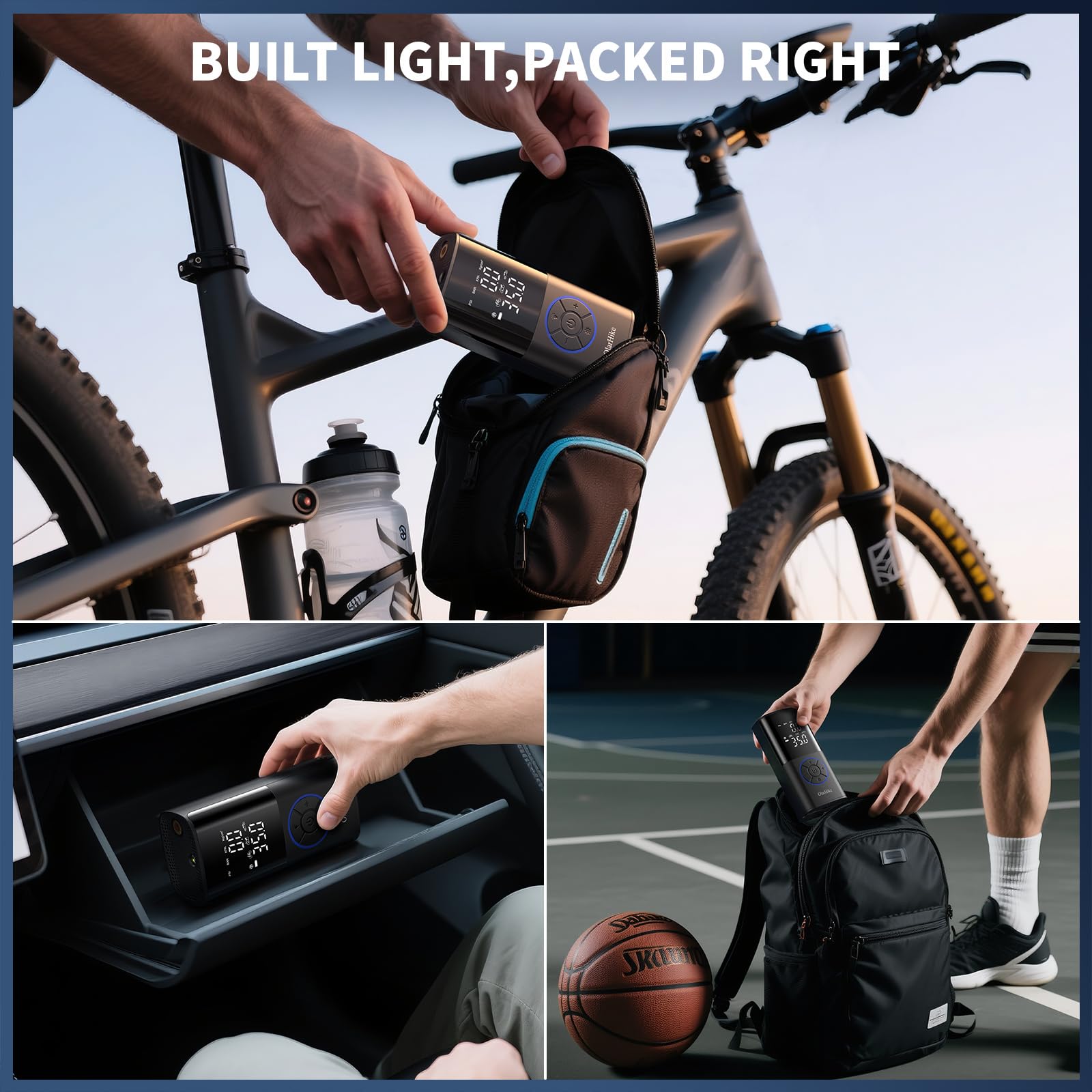 OlarHike Tire Inflator Portable Air Compressor Smart Dual Hose System 160PSI Auto Air Pump for Car Tires Bike — view 8