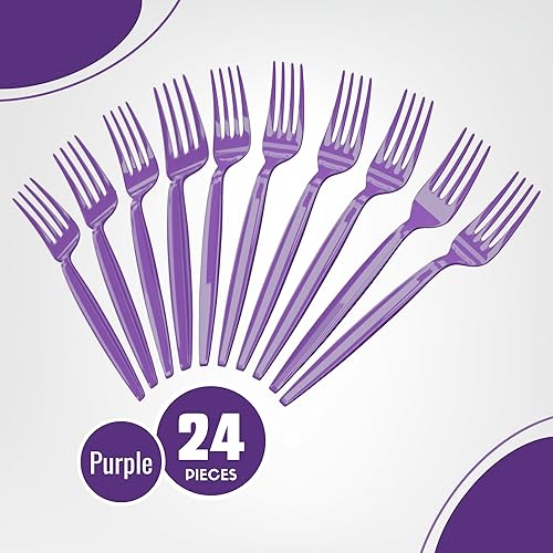 Vista 95 de Cucharas de plástico azul claro (paquete de 24) – Cucharas de color azul claro para fiestas, artículos de plástico duraderos, cucharas de plástico