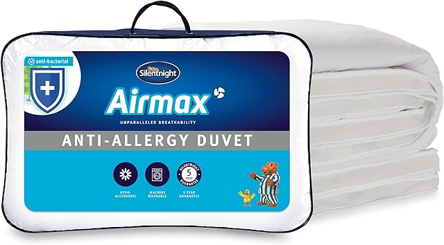 Silentnight Airmax Anti Allergy Single Duvet  Breathable and Hypoallergenic 13.5 Tog Duvet Ideal for Colder Months with Airmax Technology for a Comfortable Sleep  Single