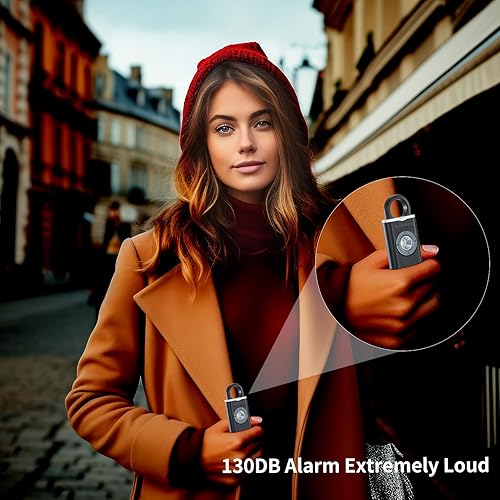 Miniatura 5 de Llavero de alarma de seguridad personal recargable para mujeres, llavero de autodefensa con luz estroboscópica y sirena de 130 dB que ayuda a