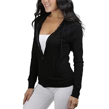ToBeInStyle Womens Long Sleeve Full Zip Hoodie Jacket Lightweight w/Pouch Pocket & Drawstring