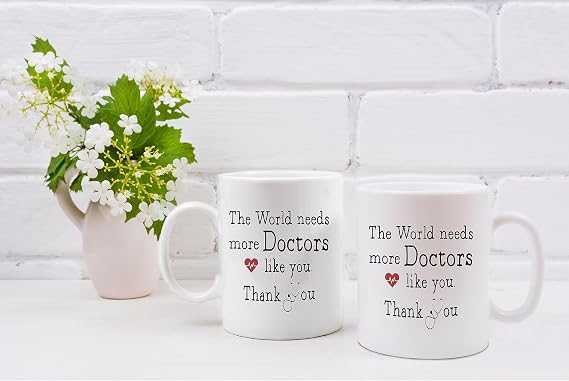 QASHWEY Doctor Mug, Doctor Gifts Coffee Mugs, DoctorAppreciation Gifts, Doctors Tea Cup Gift for Women Men, The World Needs More Doctors Like You DoctorCoffee Cups Ceramic 11oz