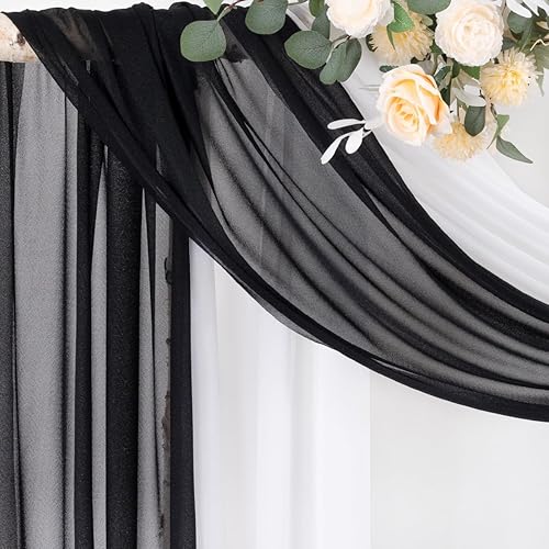 Miniatura 20 de Socomi Wedding Arch Draping Fabric 29" x 20Ft 2 Panels Burgundy Sheer Outdoor Curtain Drapes Extra Long for Bridal Baby Shower Ceremony Birthday