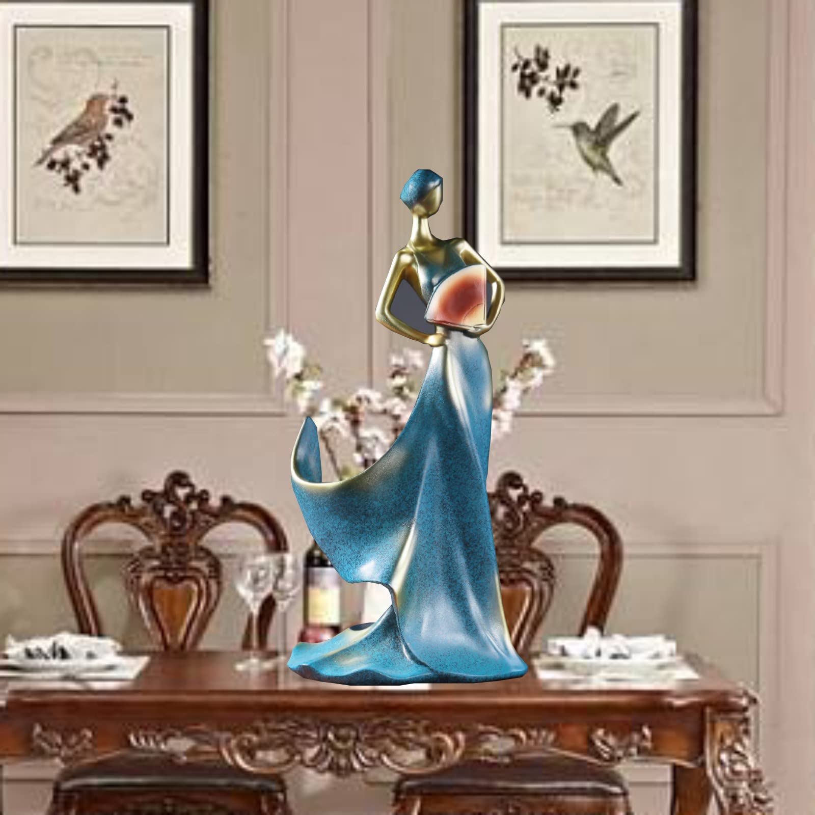 Estante de vino, soporte decorativo para botellas de vino, soporte de vino para dama, soporte de vino individual, estantes de vino para encimera de cocina, hogar, bar, decoración de mesa 5