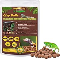 ZeeDix 2 LBS Leca Clay Balls Reptile Substrate - 100% Natural Expanded Pebbles for Bearded Dragon, Tortoise, Gecko, Snake Terrariums