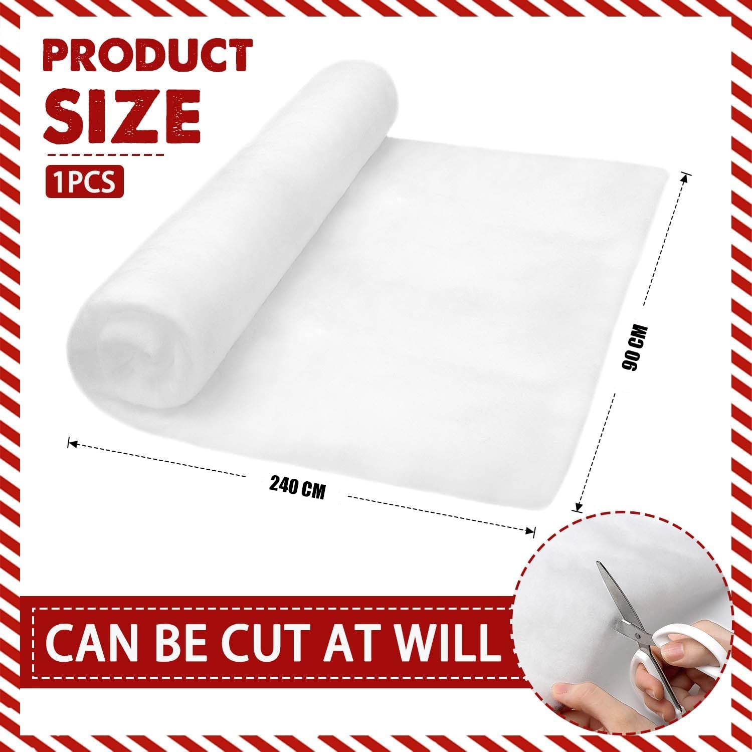 Couverture Neige Artificielle Noël Aixima - 90x240 Cm, Polyester, Pour Décoration Hivernale