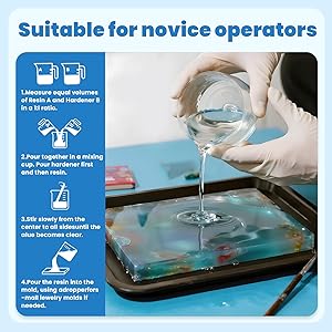 Epoxy Resin 16 oz Crystal Clear 4X Resistant to Yellowing, Food Safe Craft, 1:1 Mix Resin Epoxy for DIY Art, Jewelry, Casting, Electronics, Wood, Boat Repair, Beginners Starter kit (8oz+8oz)