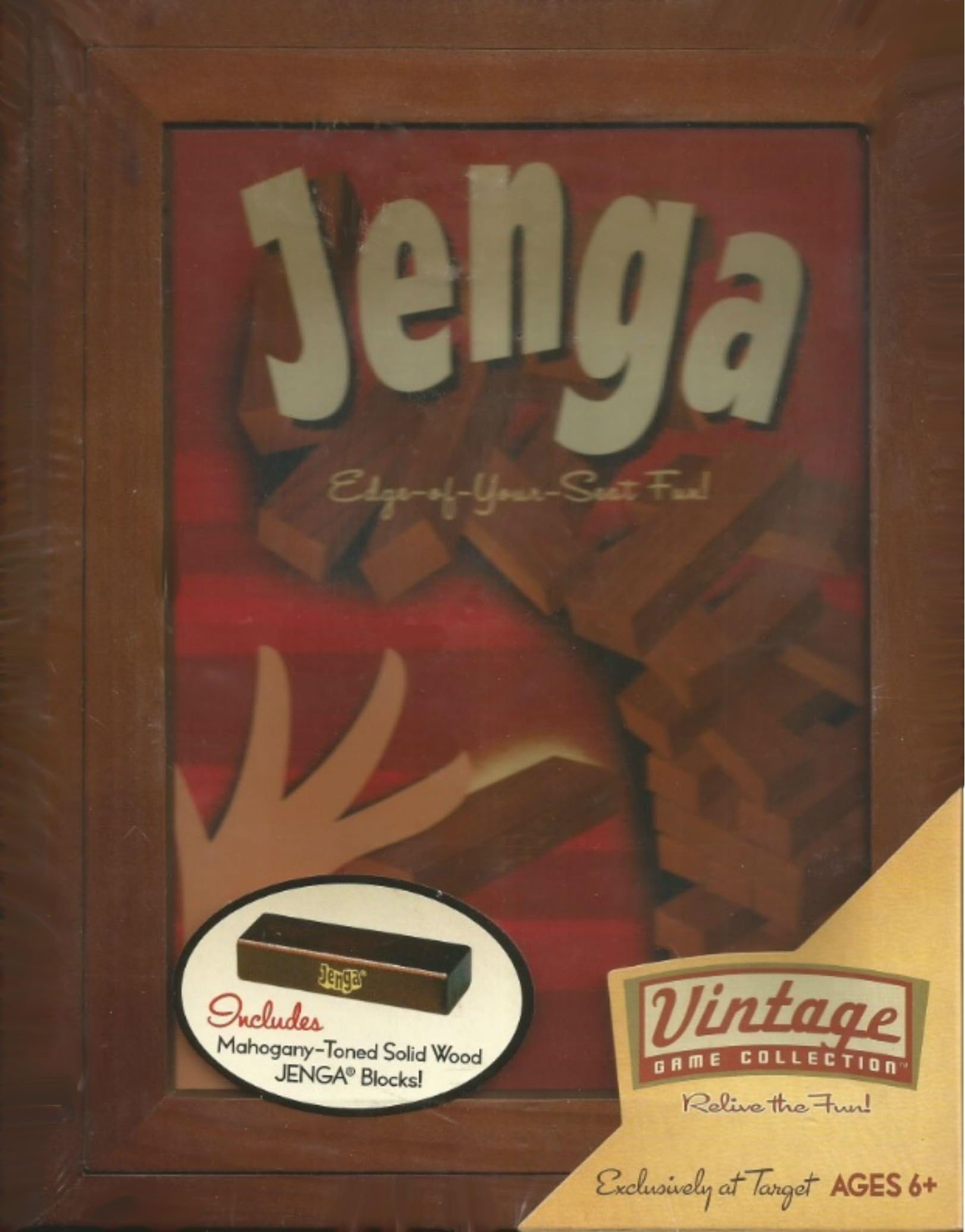 Hasbro Jenga Vintage Wood Book Edition