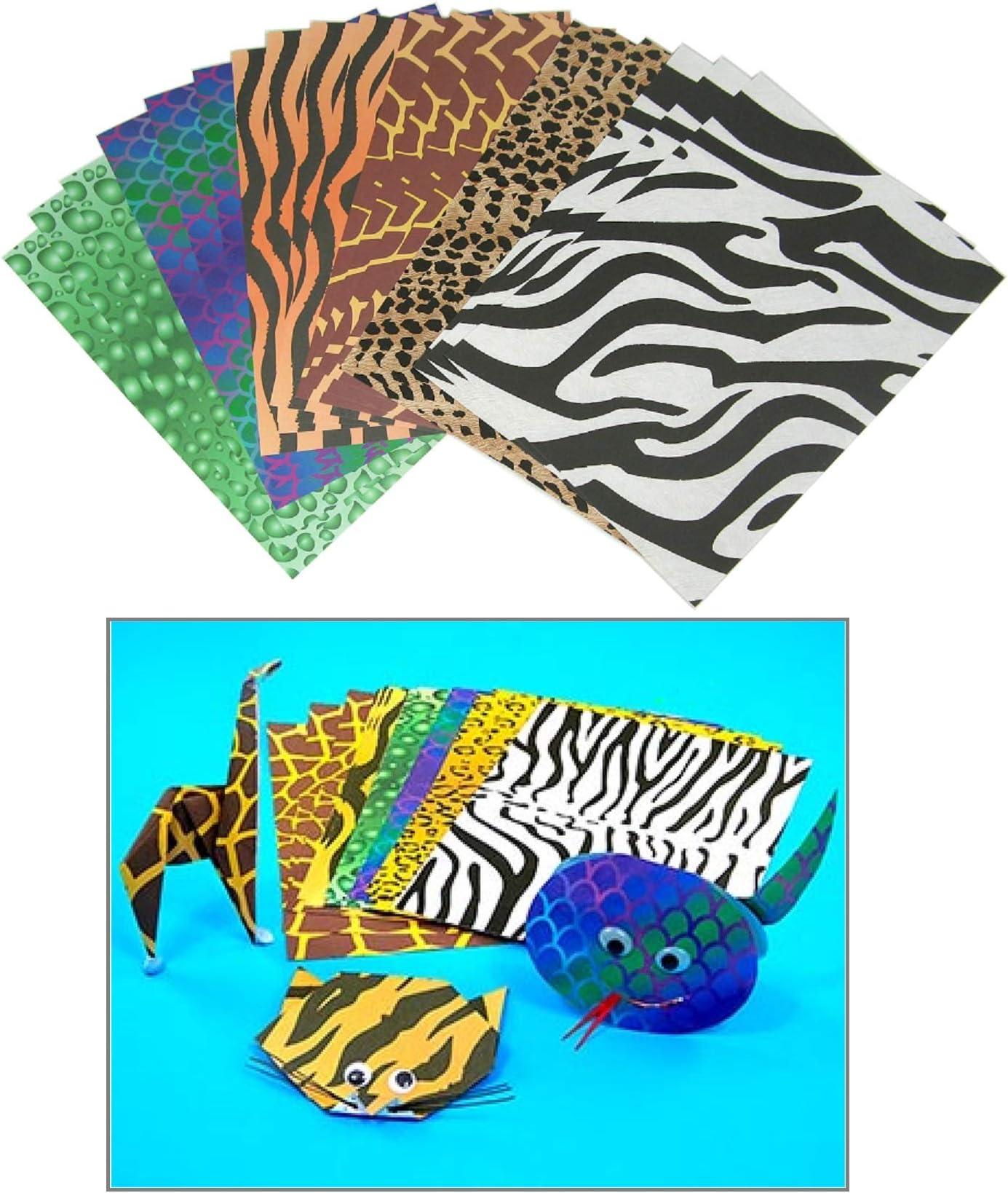 Anthony Peters AP/829/AS Animal Print Papers-A4 Sheets-Pack of 40-Childrens Art & Crafts, Assorted