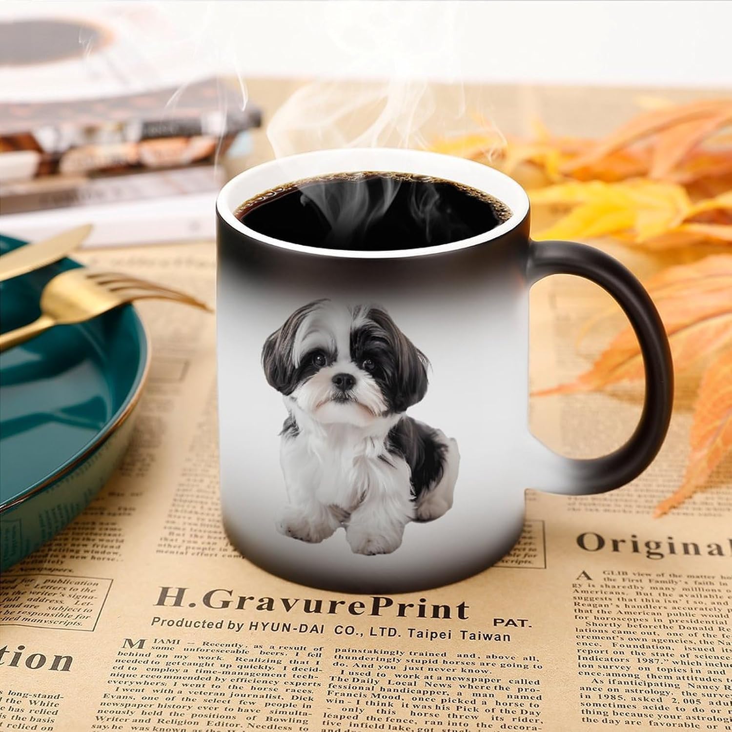 Shih Tzu Dog Funny Color Changing Coffee Mug Ceramic Magic Cup Personalized Discoloration Tea Mugs