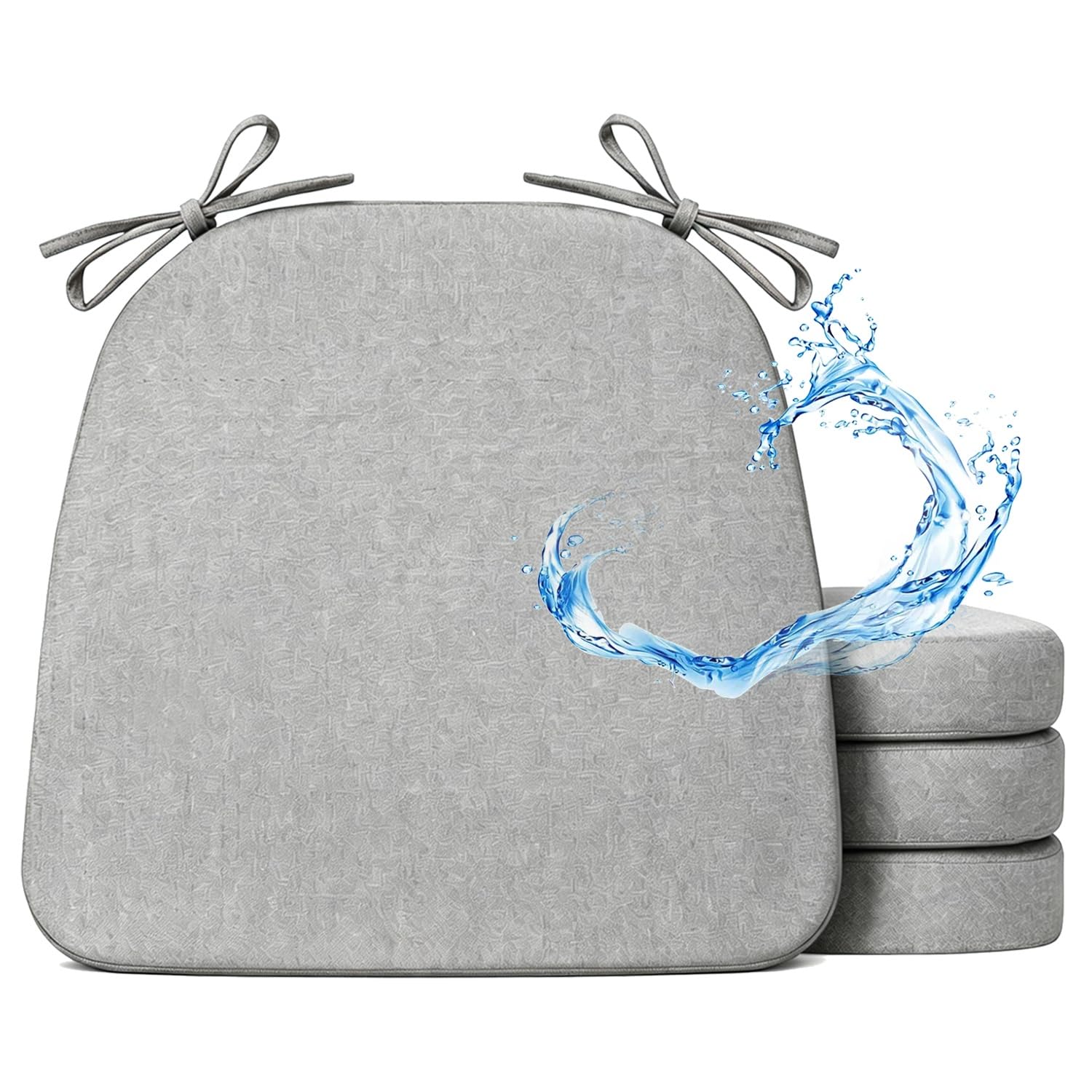 Cafusesdd Cafusedd 4-Psc Outdoor Chair Cushion Covers Waterproof, Anti-Slip with Ties Dining Chair Covers, Patio Chair Cushions for Patio Furniture/Indoor(LightGray,22''*20'')
