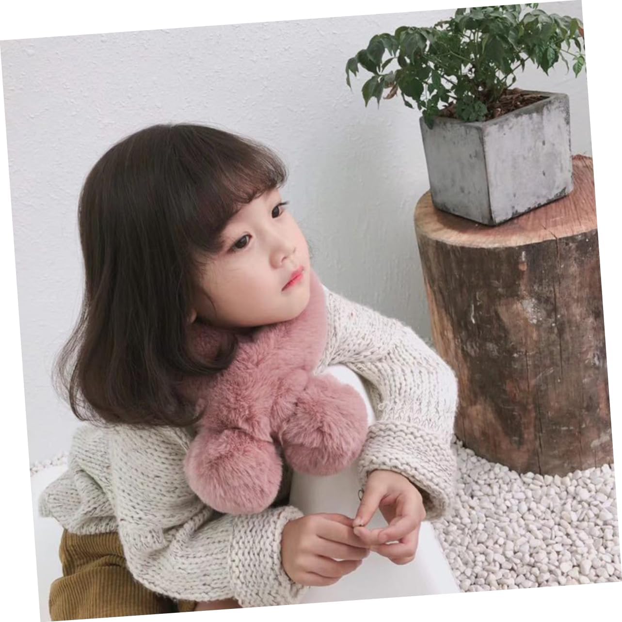 1pc Warm Boy Girl Scarf Thick Plush Neckerchief for Boys and Girls Cute Accessory for Boys and Girls for Christmas and Cold Weather
