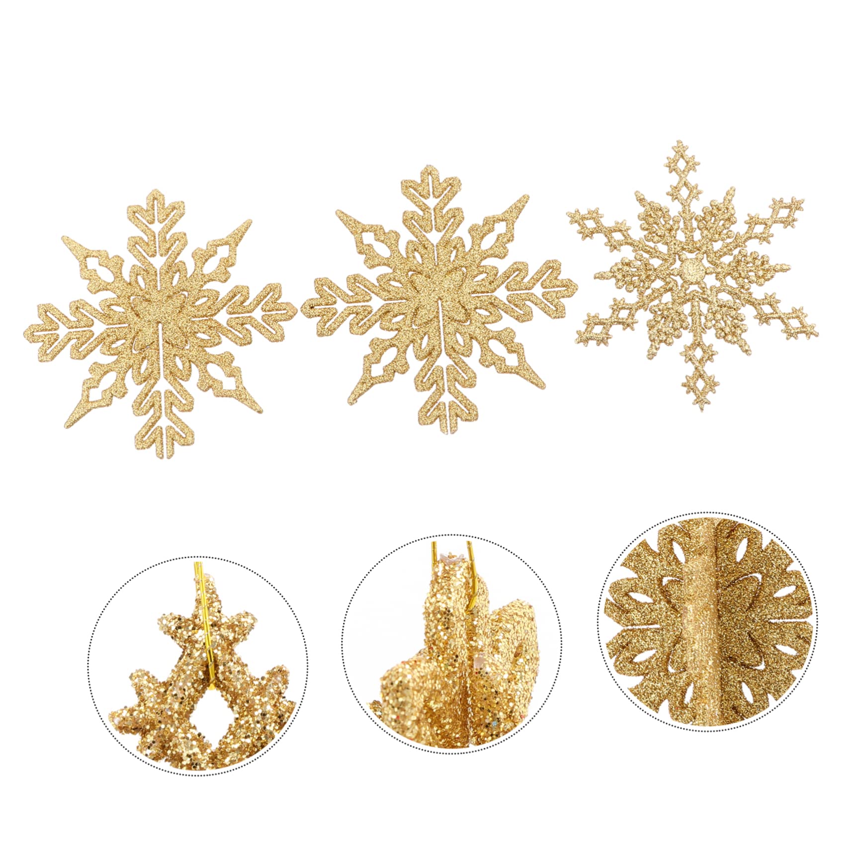 Cabilock 72 Piezas Copos de Nieve de Navidad Adornos de Copos de Nieve de árbol de Navidad Adorno Colgante navideño decoración Ornamento Copos de Nieve de plastico Colgando de Nieve