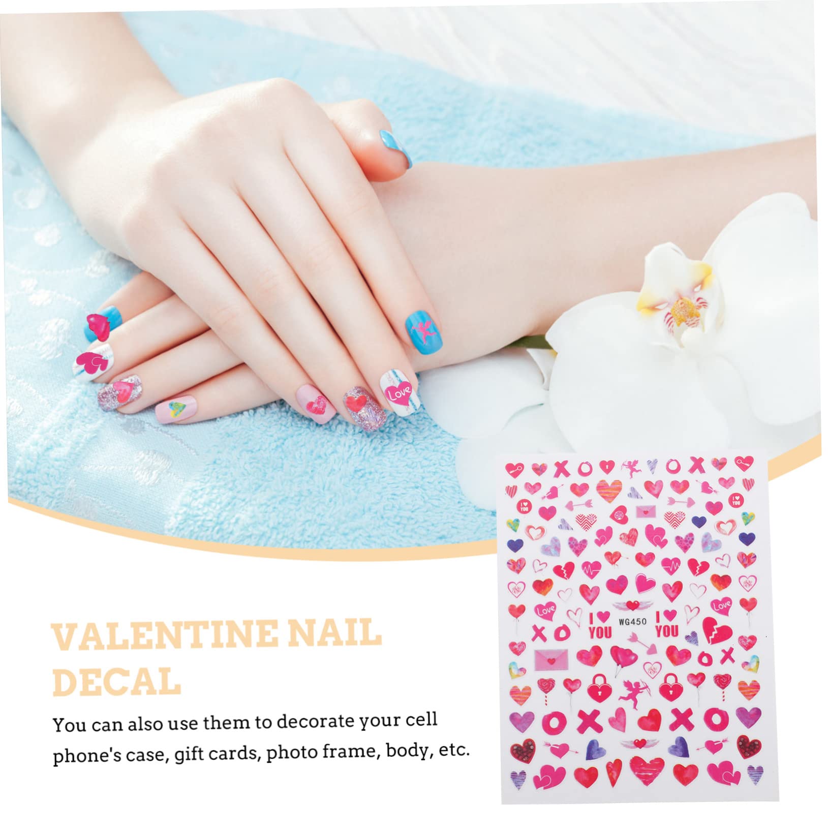 FRCOLOR 3 Set Di Adesivi Per Unghie Unici Per Donne Decalcomanie Per Nail Art Kit Di Decorazione Per Unghie 12 Fogli * 3
