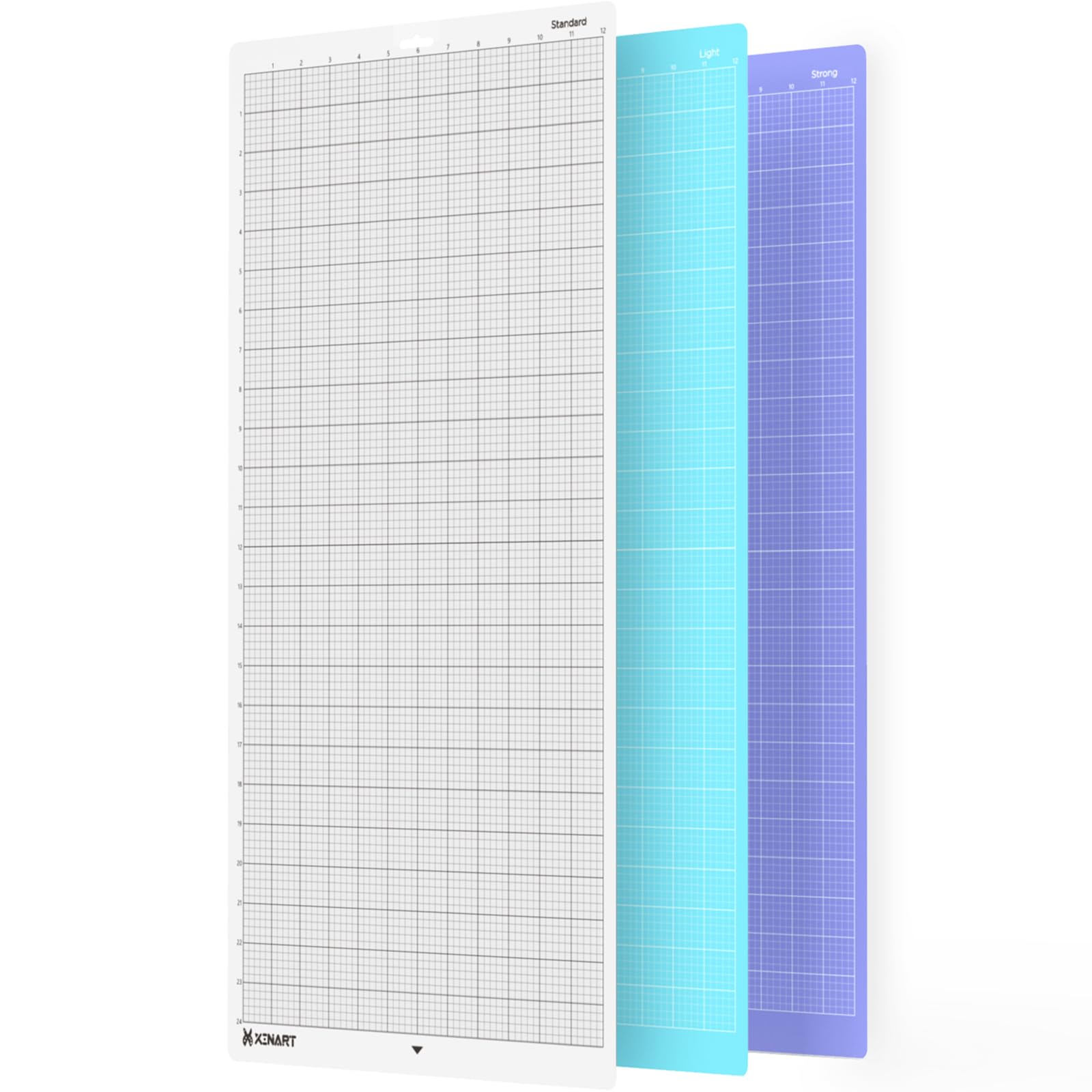 Cutting Mat for Silhouette Cameo 4/3/2/1(3 Mats-Standard、Light、Strong,12X24 inch) Adhesive Sticky Cricket Accessories Craft Vinyl Replacement Cut Mats for Silhouette Cameo