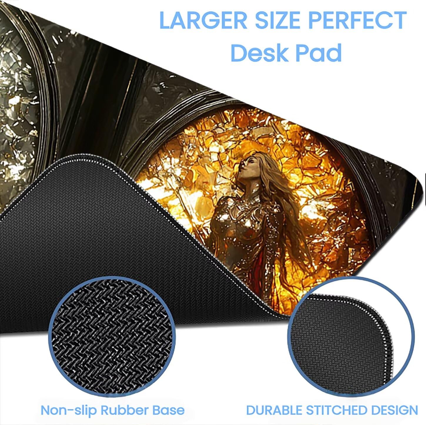 Lpfieonn Abstrakt Großes Schreibtischunterlage, XXL Schreibtischunterlagen, Grau XXL Wasserdicht Gaming Mousepad mit Vernähter Rand und Rutschfeste Gummibasis, für Laptop/Hause/Büro 120x60cm PF-3815