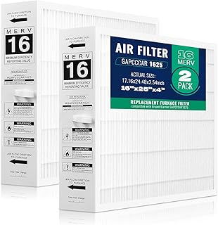 2-Pack GAPCCCAR1625 Replacement Air Filter MERV 16 Compatible With Bryant/Carrier Infinity 16