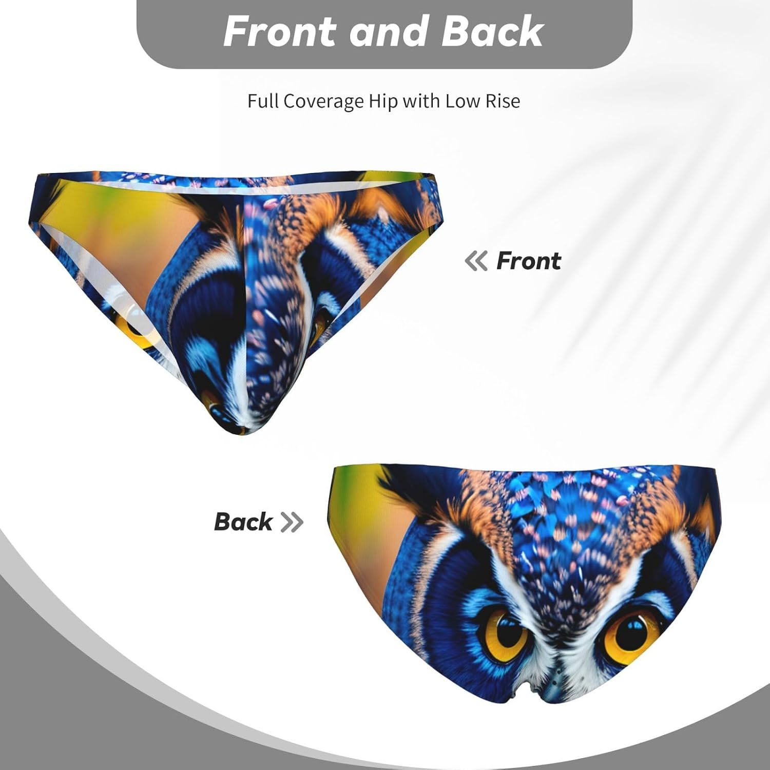 Blue Owl 1 Print Mens Briefs Underwear Supportive Mens Pouch Underwear Stretchy Bikini Briefs For Men S To 4xl