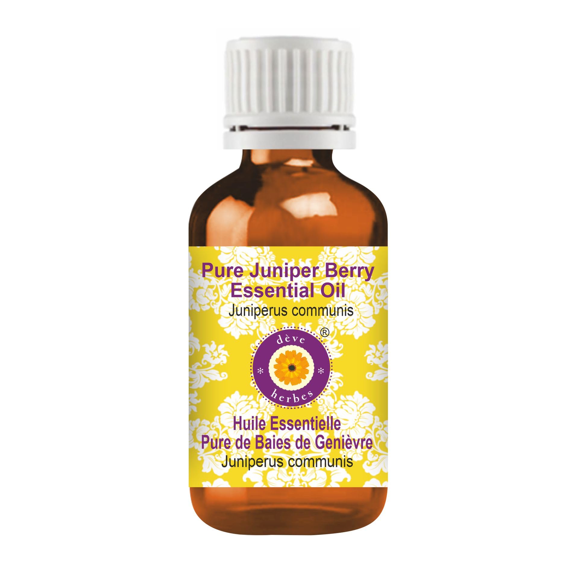 Deve Herbes Pure Juniper Berry Essential Oil (Juniperus communis) Steam Distilled 15ml (0.50 oz)