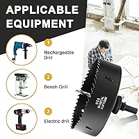 Vista 18 de Sierra perforadora de 4 1/8 pulgadas (4.134 in) para madera y plástico, broca de núcleo de cortador de agujeros bimetálico HSS para paneles de yeso