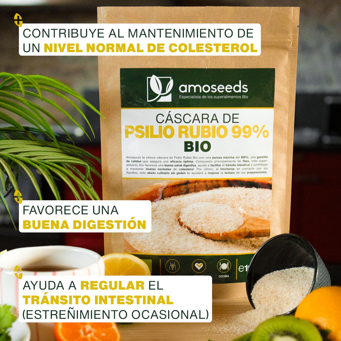Psilio Rubio BIO 200G | Cáscaras Psyllium Orgánico, Máxima Pureza 99% | 88% de Fibra, Tránsito, Digestión, Sin Gluten | Primera Calidad