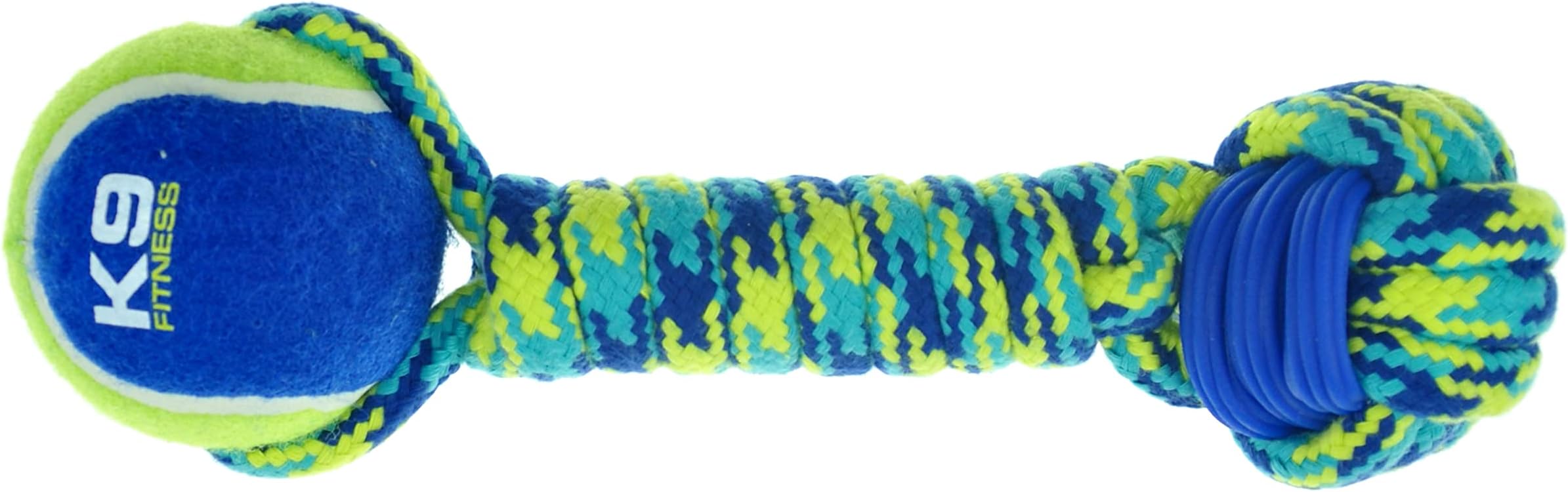 Zeus K9 Fitness by Zeus Rope and TPR Tennis Ball Dumbbell - 30.48 cm dia.