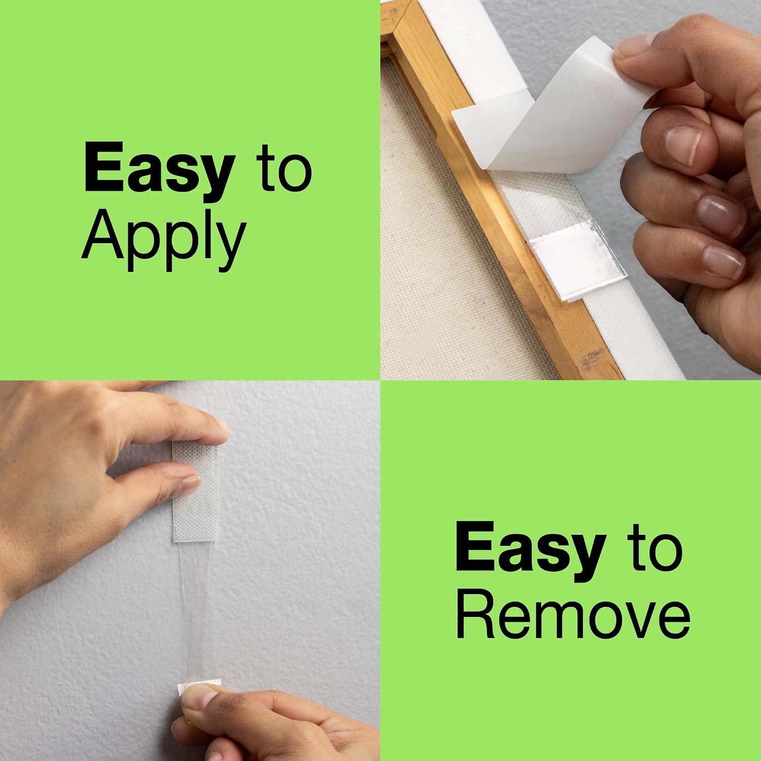 FrogTape reMOVEables Clear Picture Hanging Strips, Medium, 12 Pairs, 12lbs per 4 Pairs, Damage-Free Removeable Adhesive Wall Strips Picture Hangers for Mounting Frames, Canvas, Home Décor (24 Pieces)