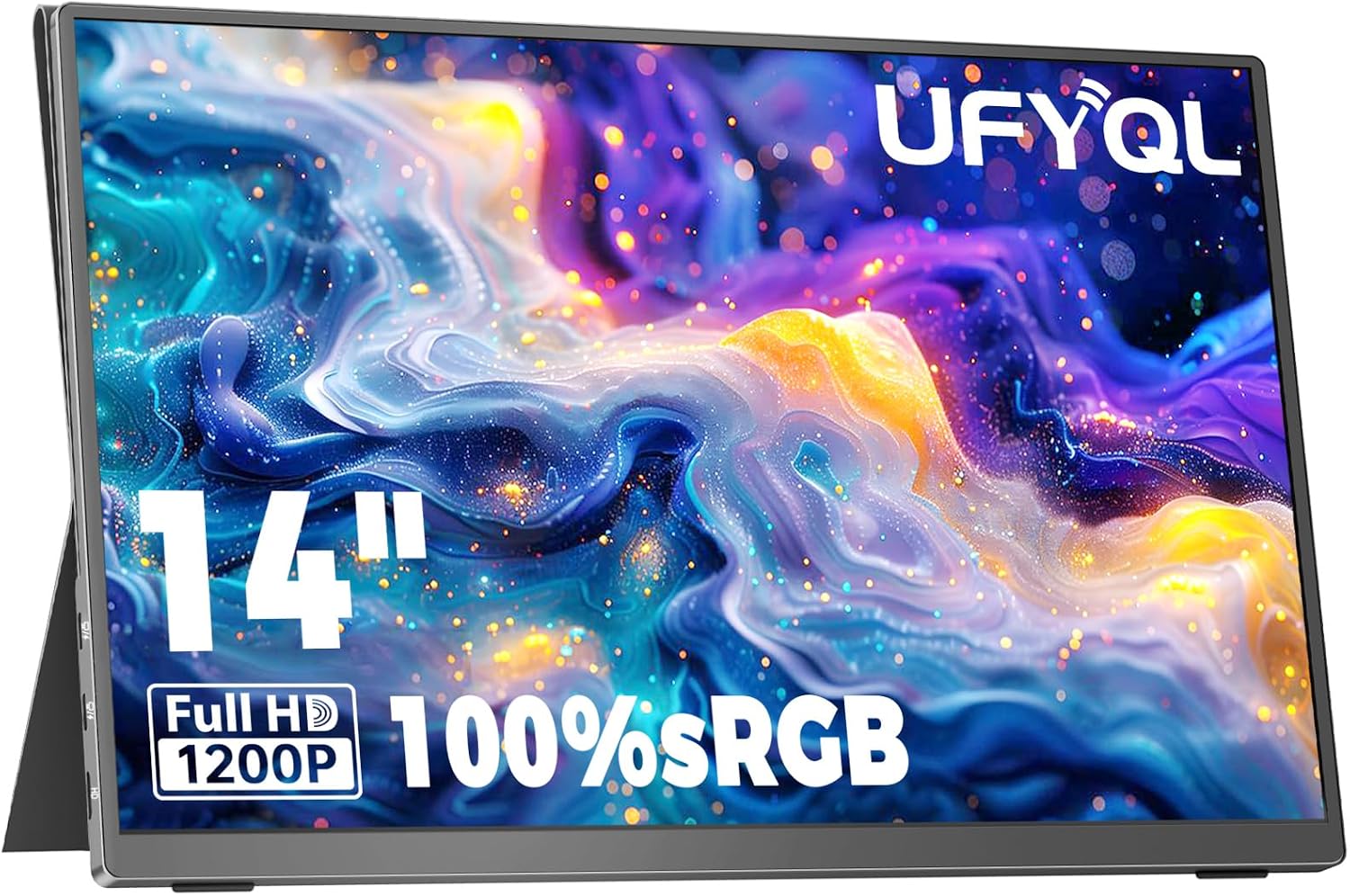 UFYQL Portable Monitor 14 Inch FHD 1920×1200 IPS USB-C HDMI Second Screen