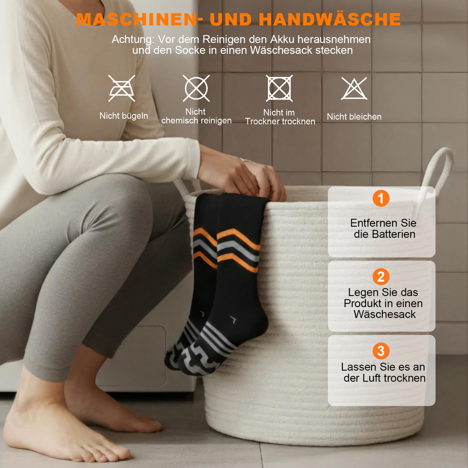 Beheizbare Socken Damen Herren 360° Heizung 5000mAh Wiederaufladbare Heizsocken Warme Socken für Vorderfuß und Füße 4 Wärmeeinstellungen für Skifahren Angeln Radfahren Camping Wandern Winter Sport