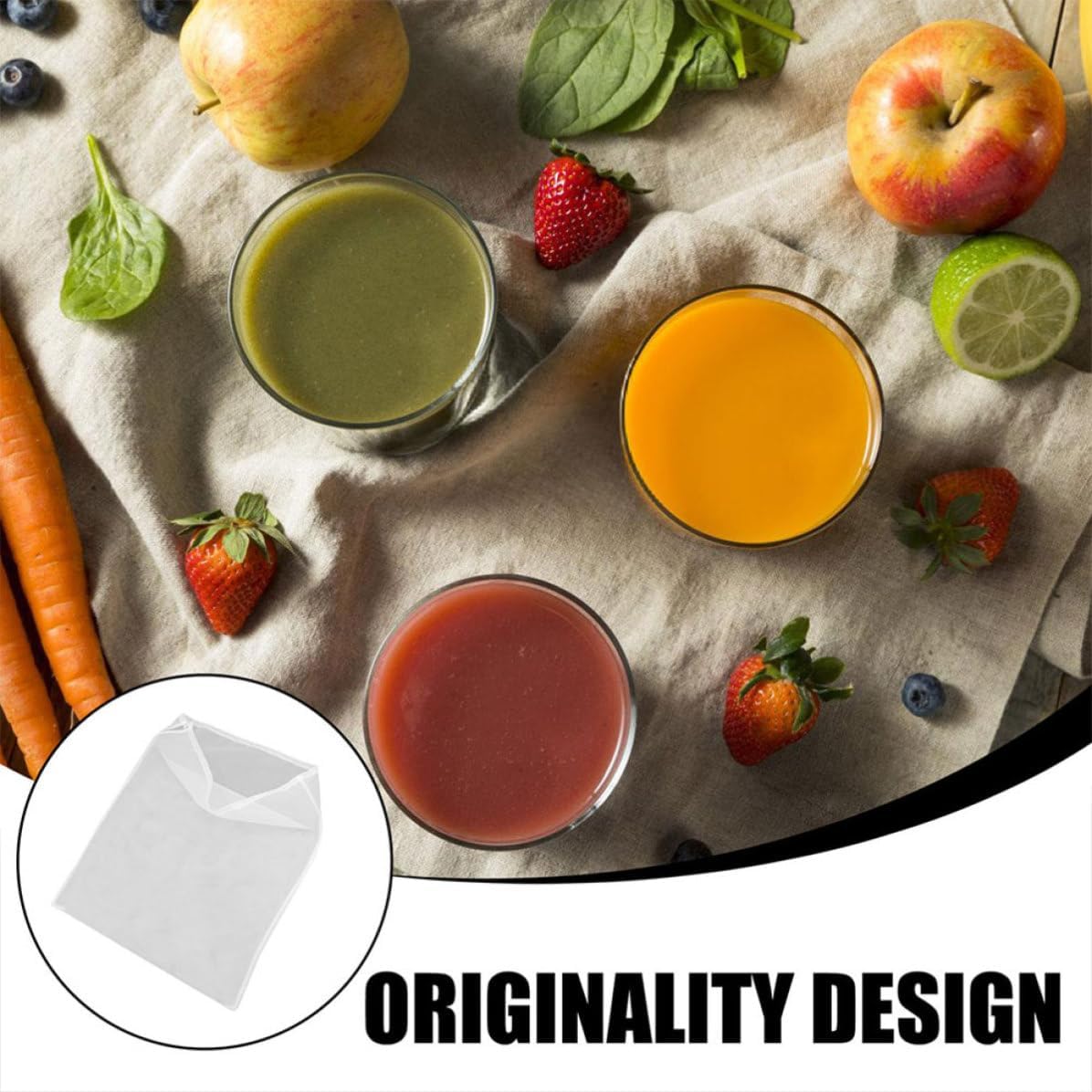 Reusable Polyester Wine Filtering Bag with Drawstring Fine Mesh