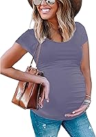 Vista 17 de Peauty Women's Maternity Side Ruched Shirts Salvia