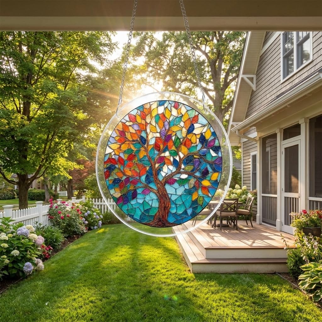 Jigsaw Puzzle Suncatcher, Sun Catcher Puzzle 83 Pieces, Acrylic Puzzle for Adults, Stained Glass Window Hanging Suncatcher, DIY Home Decor Gift for Women Men Mom (Butterflies, 7 inch) - 4